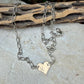 Mixed‑Metal Heart Necklace • 14kt Gold‑Filled Heart • Sterling Mariner Chain • Dainty Minimalist Choker