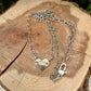 Mixed‑Metal Heart Necklace • 14kt Gold‑Filled Heart • Sterling Mariner Chain • Dainty Minimalist Choker