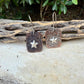 Mixed Metal Copper Earrings with Sterling Silver Star · Lonestar Hammered Western Dangle Drop Earrings