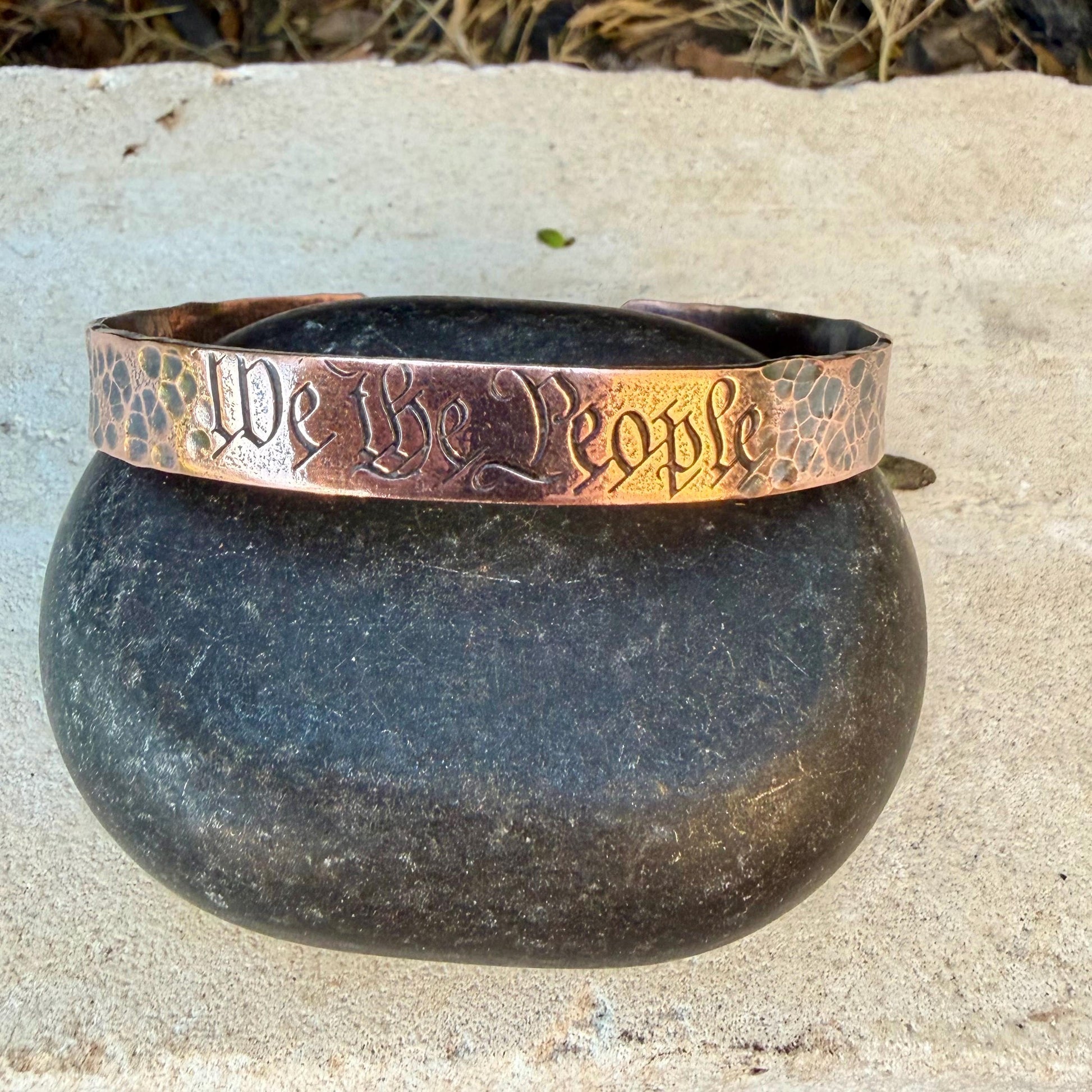 We The People Bracelet• Hand‑Forged Hammered Raw Copper Cuff