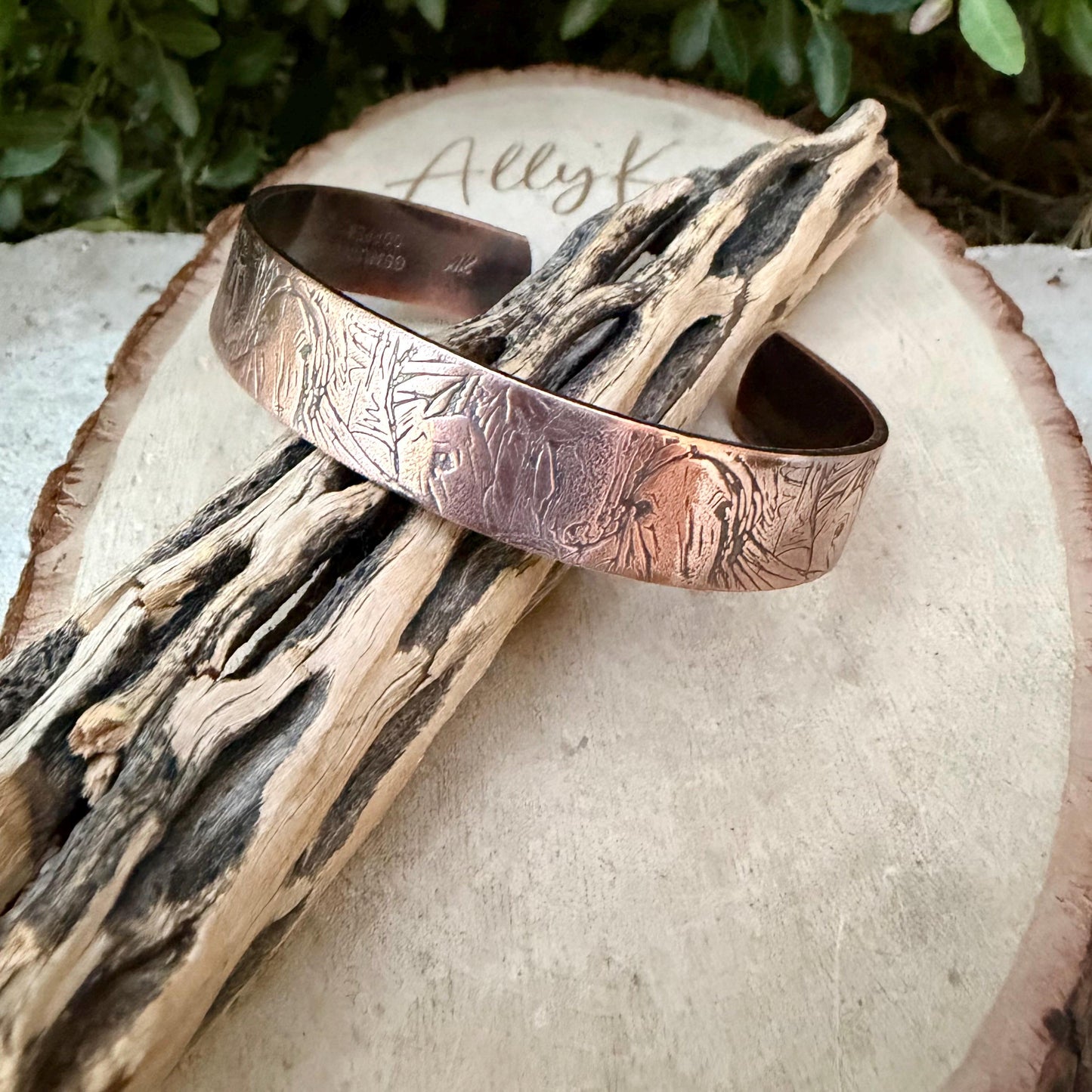 Horse Embossed Copper Cuff • Rustic Raw Copper Bracelet • Hand‑Forged Southwestern Jewelry