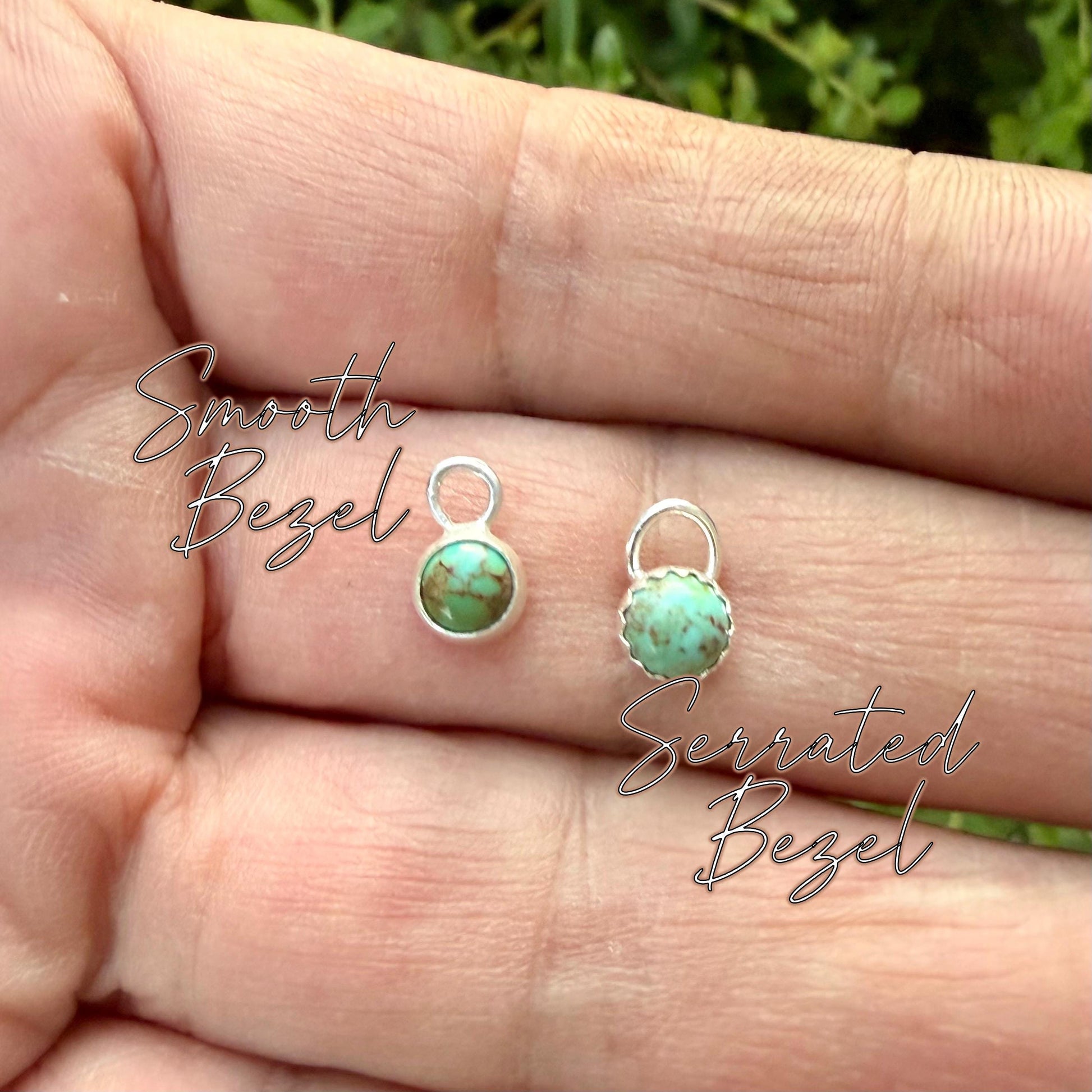 Sterling Silver Sleeper Hoop Earrings • Minimalist Hoops with Optional Kingman Turquoise Dangle