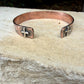 Copper Reverse Cuff with Sterling Cross Ends • Hammered Copper Bracelet • Western Faith Jewelry
