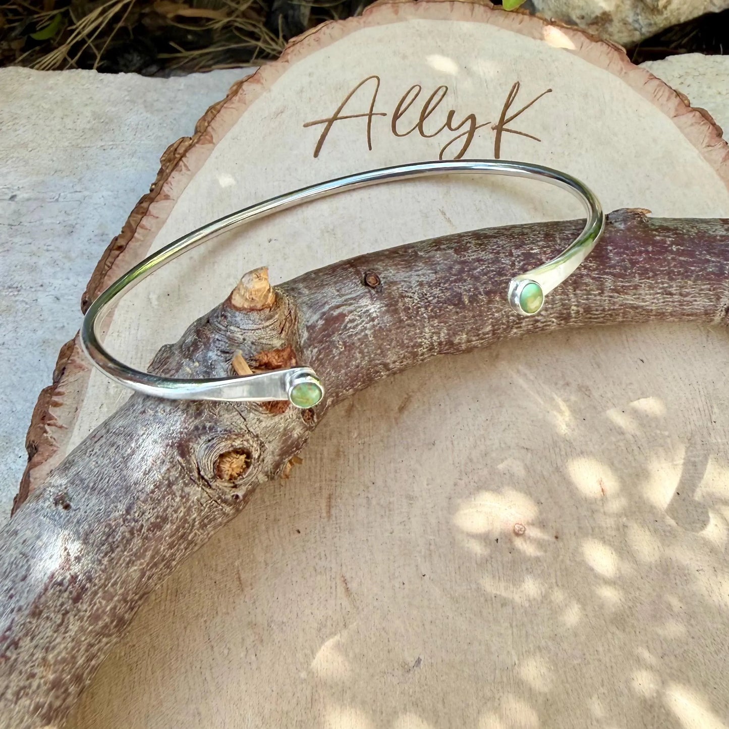 Dainty Kingman Turquoise Cuff • Sterling Silver • Minimal Southwest Bracelet