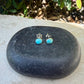 Blue Kingman Turquoise Stud Earrings • Sterling Silver • 4mm 5mm 6mm Options