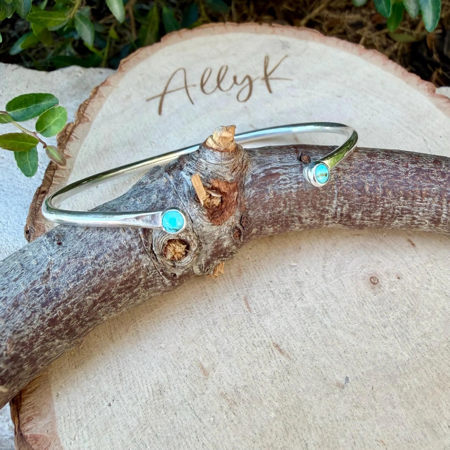 Dainty Kingman Turquoise Cuff • Sterling Silver • Minimal Southwest Bracelet