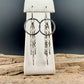 Sterling Silver Hammered Circle Earrings • Triple Chain Dangle • Modern Drop Earrings