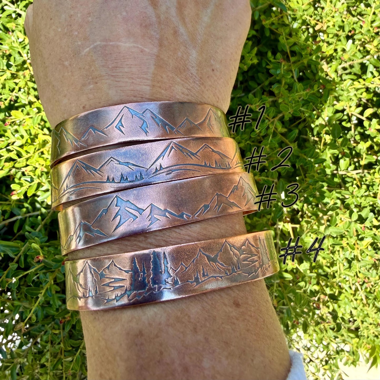 Rustic Mountains Copper Cuff • Hand‑Forged Raw Copper Bracelet