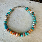 Spiny Oyster Kingman Turquoise Bracelet • Bronze Rondelles • Southwest Jewelry