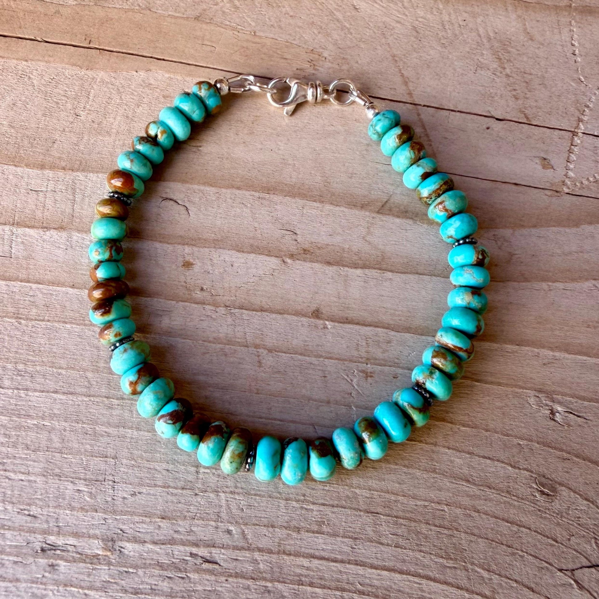 Kingman Blue Turquoise Bracelet • Sterling Silver Southwest Style