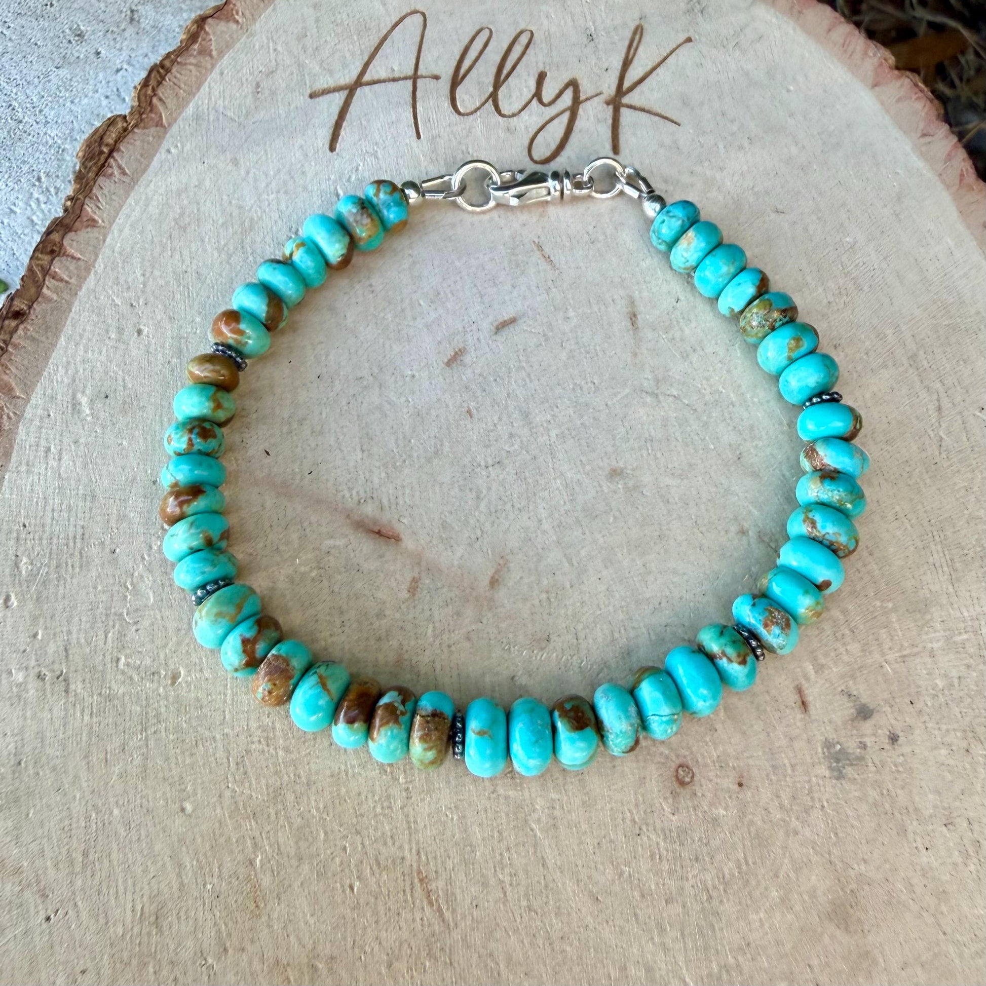 Kingman Blue Turquoise Bracelet • Sterling Silver Southwest Style