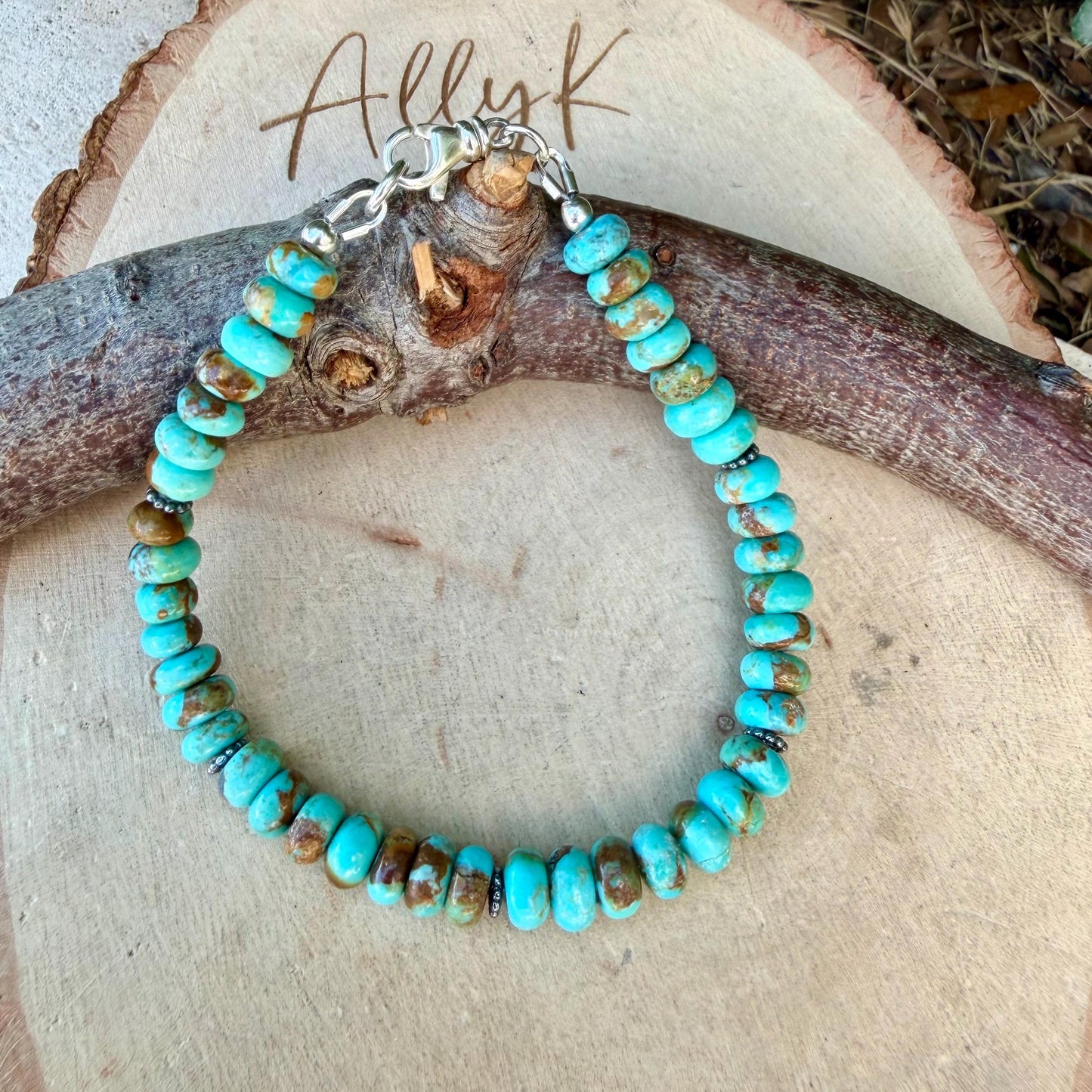 Kingman Blue Turquoise Bracelet • Sterling Silver Southwest Style