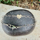 Mixed‑Metal Heart Bracelet • 14k Gold‑Filled Heart • Sterling Silver Chain • Dainty Jewelry