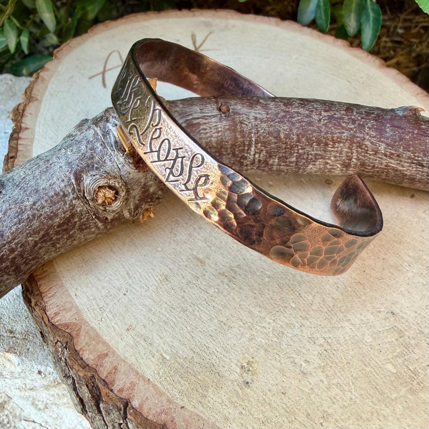 We The People Bracelet• Hand‑Forged Hammered Raw Copper Cuff