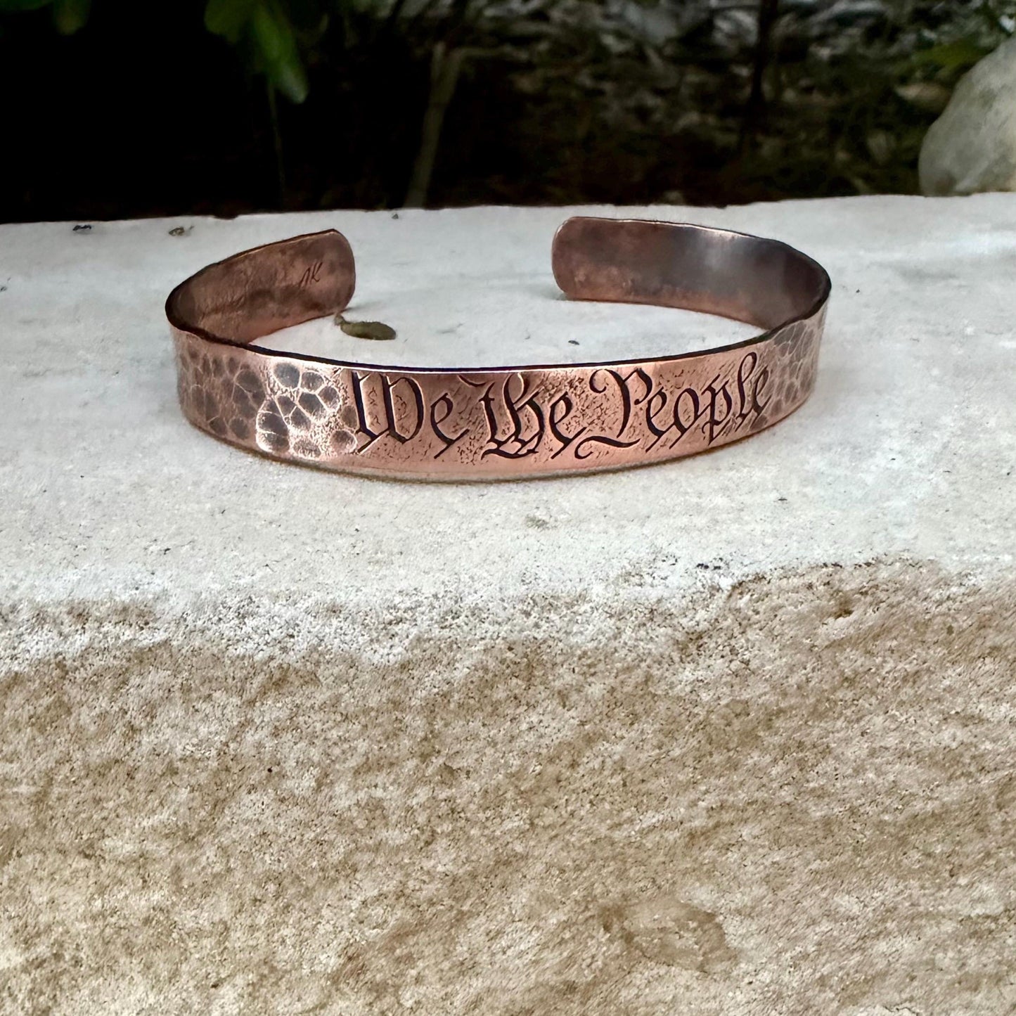 We The People Bracelet• Hand‑Forged Hammered Raw Copper Cuff