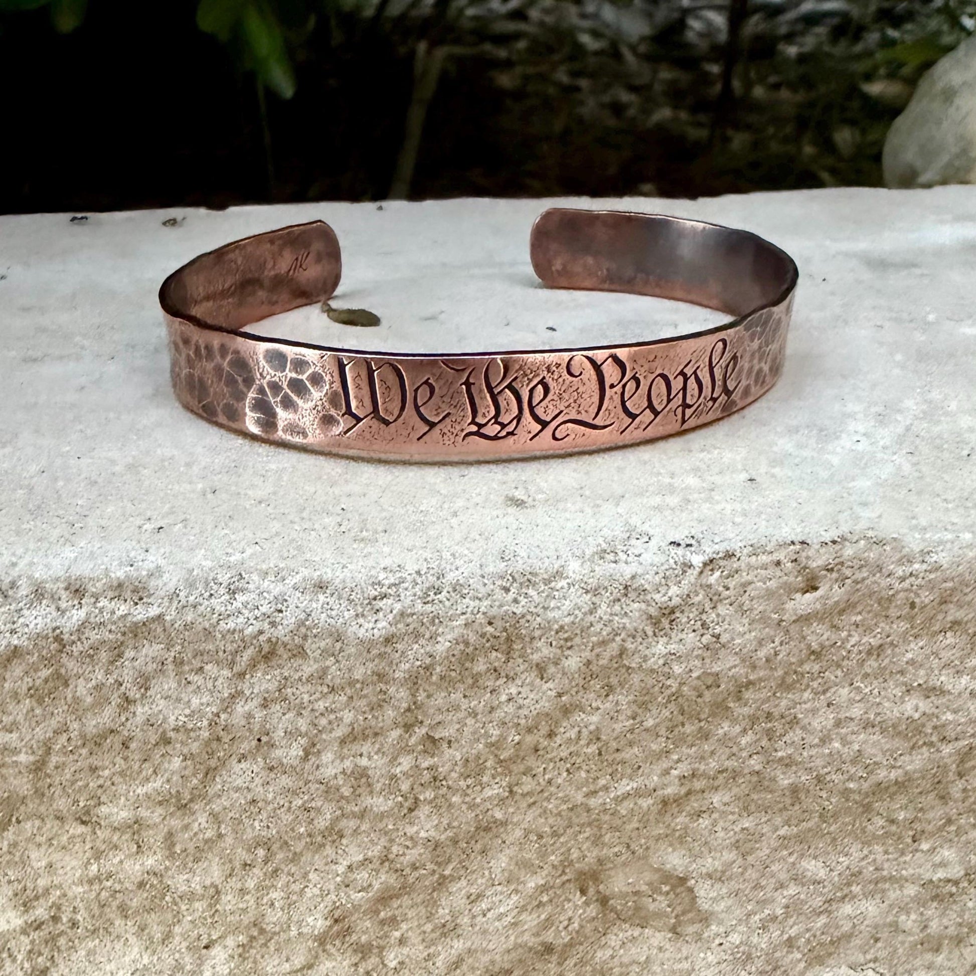 We The People Bracelet• Hand‑Forged Hammered Raw Copper Cuff