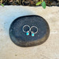 Sterling Silver Sleeper Hoop Earrings • Minimalist Hoops with Optional Kingman Turquoise Dangle
