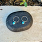 Sterling Silver Sleeper Hoop Earrings • Minimalist Hoops with Optional Kingman Turquoise Dangle