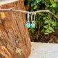 Sterling Silver Sleeper Hoop Earrings • Minimalist Hoops with Optional Kingman Turquoise Dangle