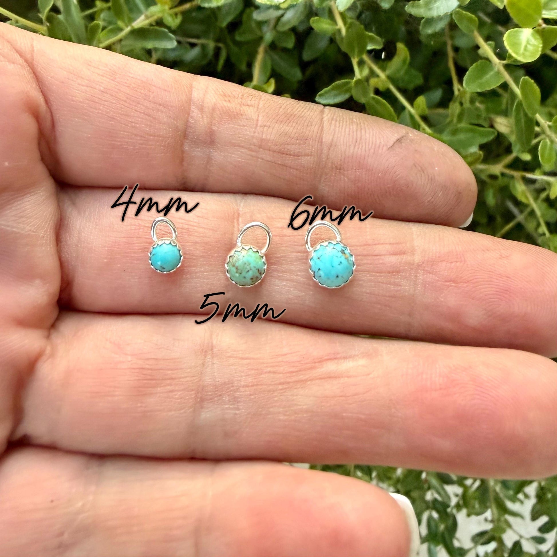 Sterling Silver Sleeper Hoop Earrings • Minimalist Hoops with Optional Kingman Turquoise Dangle