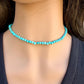 Kingman Turquoise Choker • 4–5mm Beads • Baby Blue Turquoise Necklace • Sterling Spacers