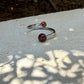 Garnet Sterling Silver Ring • Adjustable Double Bezel • Deep Red Garnet Cabochon