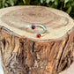 Garnet Sterling Silver Ring • Adjustable Double Bezel • Deep Red Garnet Cabochon