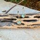 14k Gold‑Filled Number 8 Turquoise Earrings • Dangle • 6mm Cabochon Drop