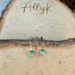 14k Gold‑Filled Number 8 Turquoise Earrings • Dangle • 6mm Cabochon Drop