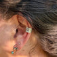 Sterling Silver Southwest Sun Hammered Ear Cuff | Wide Conch Band | No-Piercing Earring
