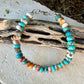 Spiny Oyster Kingman Turquoise Bracelet • Bronze Rondelles • Southwest Jewelry