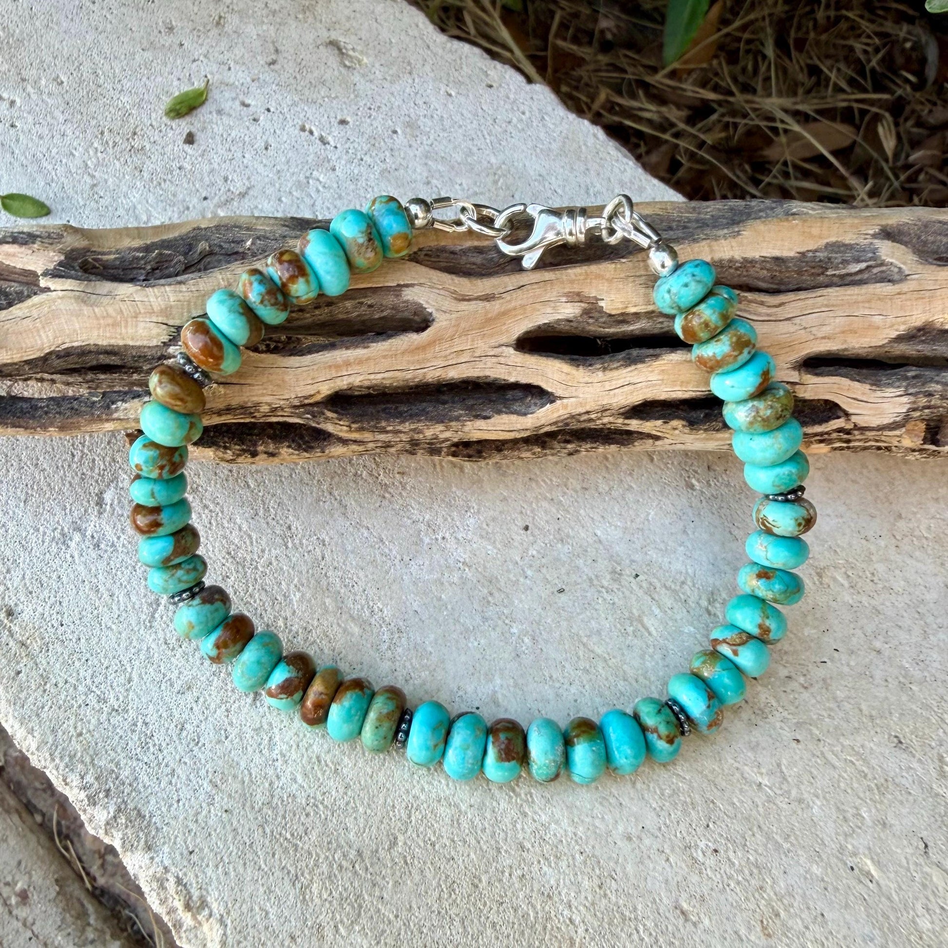 Kingman Blue Turquoise Bracelet • Sterling Silver Southwest Style