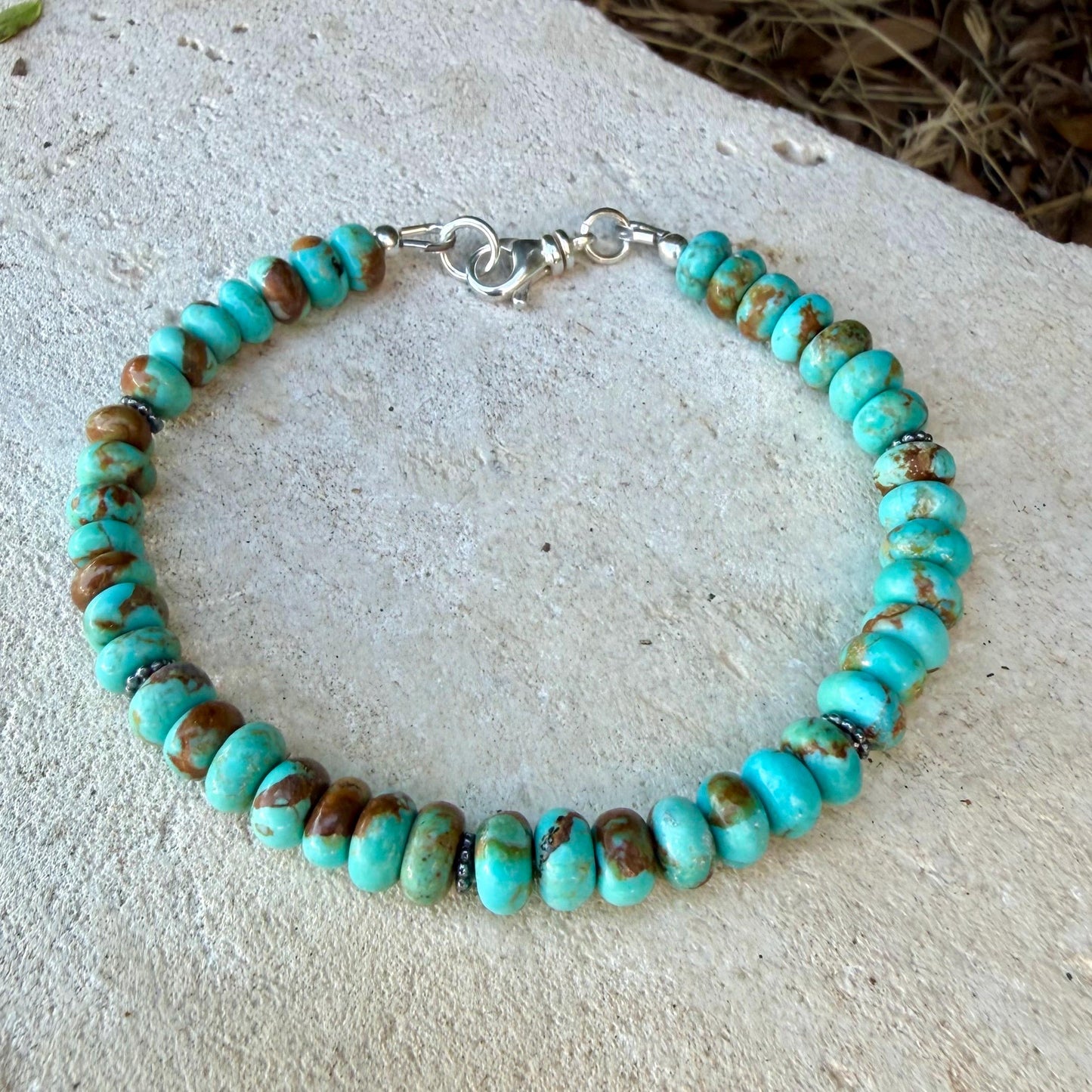 Kingman Blue Turquoise Bracelet • Sterling Silver Southwest Style