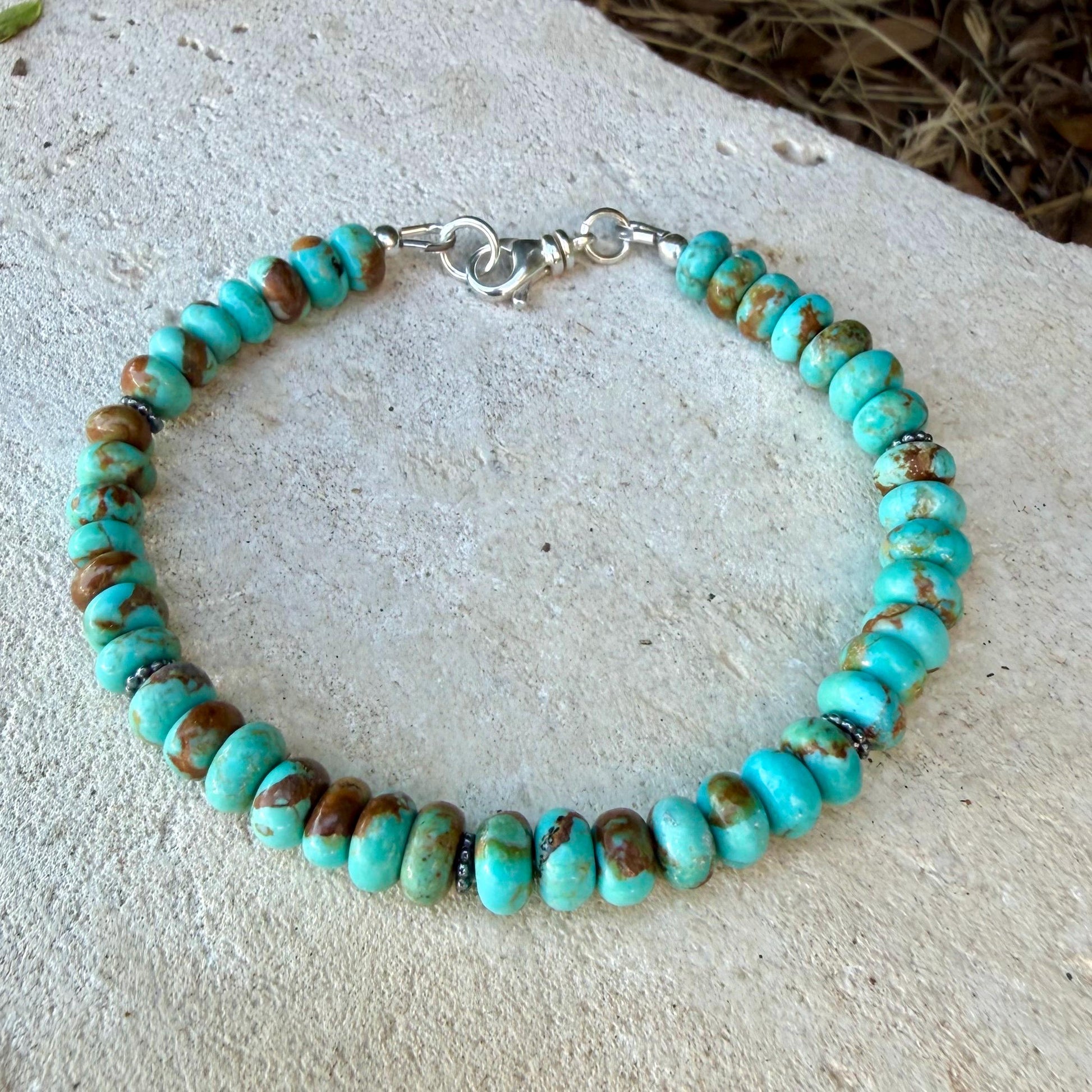 Kingman Blue Turquoise Bracelet • Sterling Silver Southwest Style
