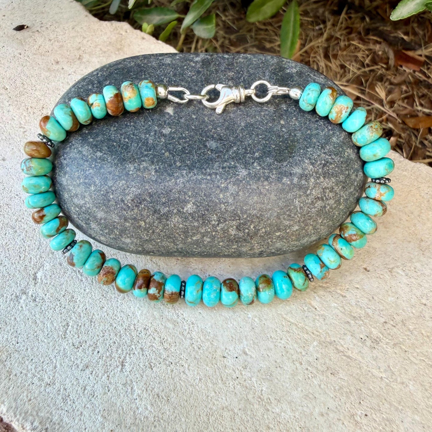 Kingman Blue Turquoise Bracelet • Sterling Silver Southwest Style