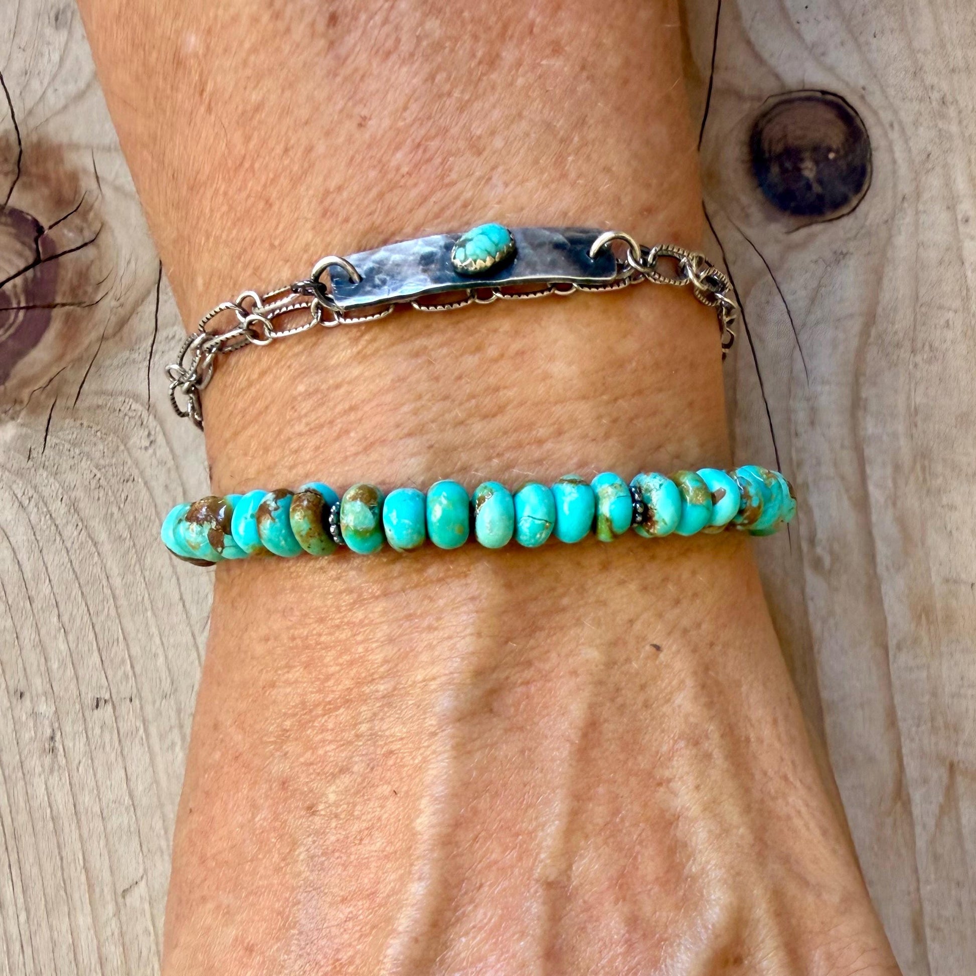 Kingman Blue Turquoise Bracelet • Sterling Silver Southwest Style