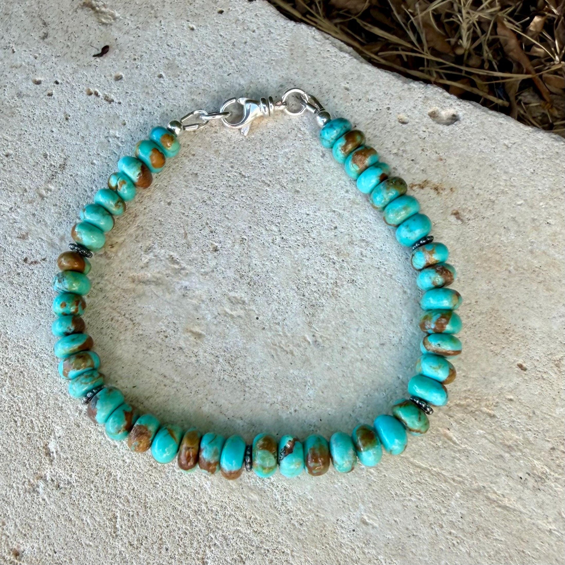 Kingman Blue Turquoise Bracelet • Sterling Silver Southwest Style