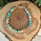 Spiny Oyster Kingman Turquoise Bracelet • Bronze Rondelles • Southwest Jewelry