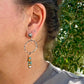 Sterling Silver Spiny Oyster & Turquoise Dangle Drop Earrings • Long Drop Style