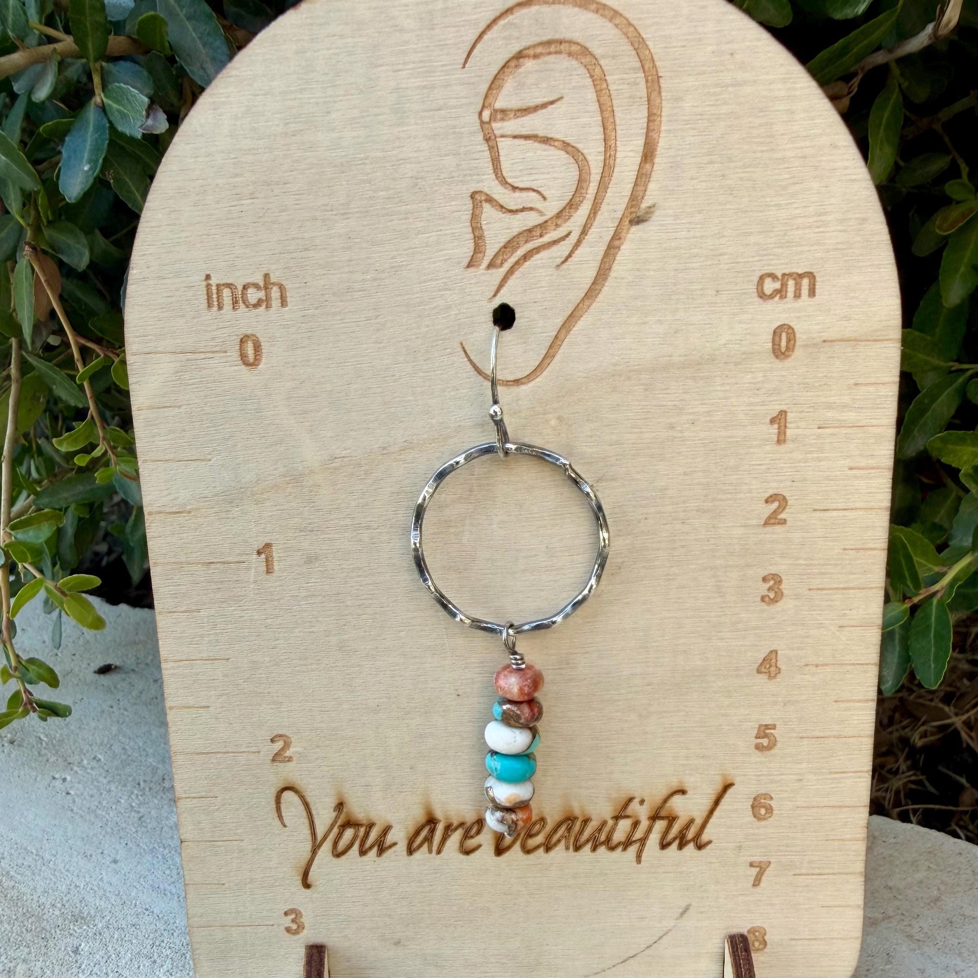 Sterling Silver Spiny Oyster & Turquoise Dangle Drop Earrings • Long Drop Style