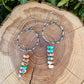 Sterling Silver Spiny Oyster & Turquoise Dangle Drop Earrings • Long Drop Style