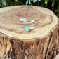 Larimar Sterling Silver Ring • Adjustable Double Bezel • Sky‑Blue Caribbean Stone