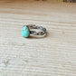 Turquoise & Braided Sterling Silver Band Ring • 10x8mm Number 8 Pear Cabochon