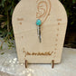 Sterling Silver Turquoise Hoop Earrings • 10x8mm Pear Number 8 Cabochon