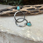 Sterling Silver Turquoise Hoop Earrings • 10x8mm Pear Number 8 Cabochon