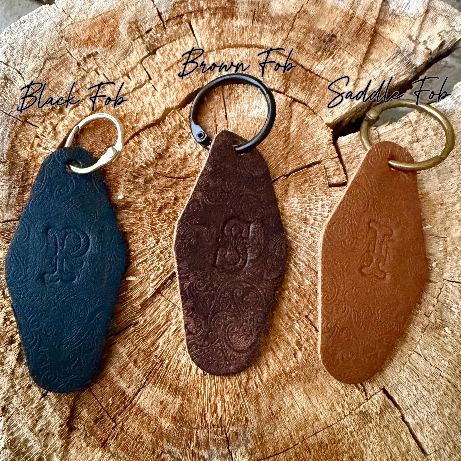 Vintage Skeleton Keychain • Leather Initial Fob • Deerskin Tassel • Kingman Turquoise Accent
