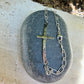 Sterling Silver Sideways Cross Bracelet • Hand‑Forged Cross • Rustic Silver Chain