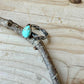 Turquoise & Braided Sterling Silver Band Ring • 10x8mm Number 8 Pear Cabochon