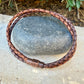 Brown Leather Wrap Bracelet • 3mm Braided Bolo Leather • Copper Magnetic Clasp