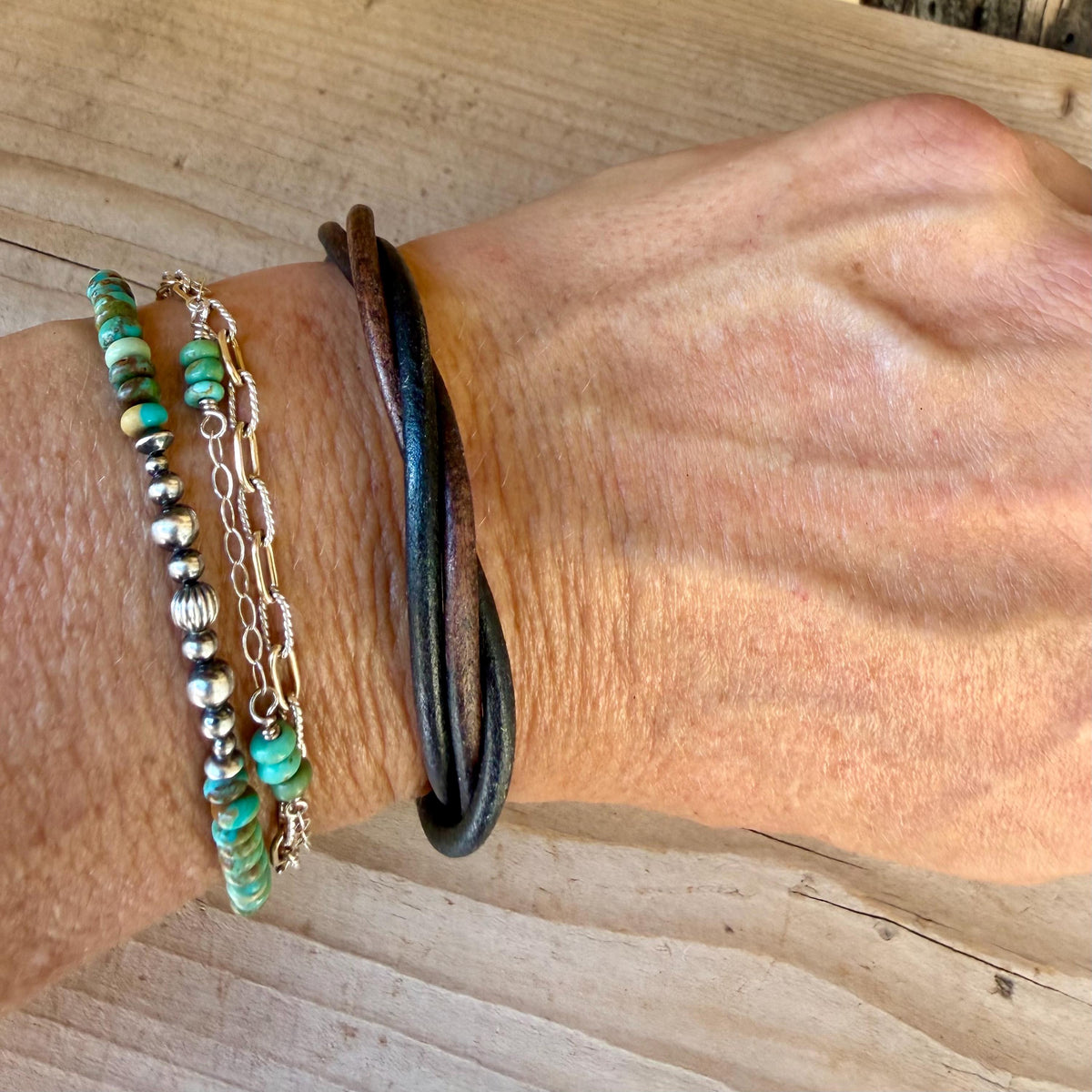 Twisted Leather Bracelet, Leather Wrap Bracelet, Magnetic Brass Clasp